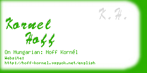 kornel hoff business card